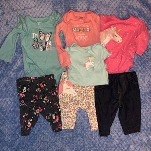 NWOT Carters Newborn 3 outfits! 7 pcs